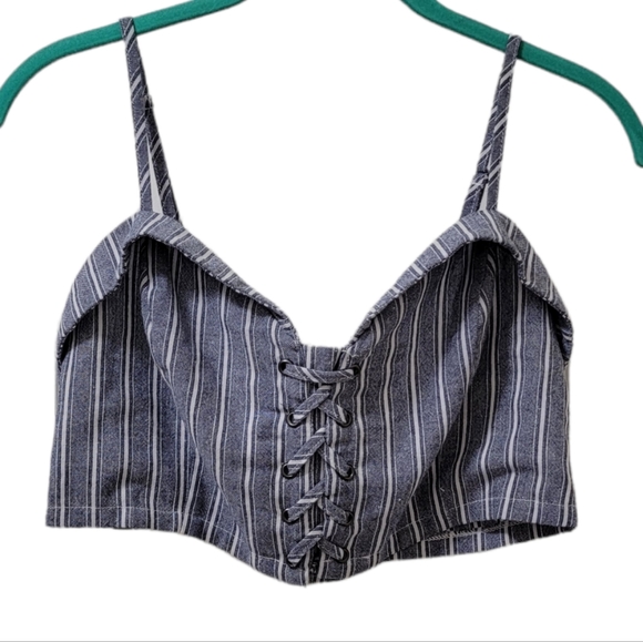 Lush Striped Crop Top Size Medium - Picture 1 of 5